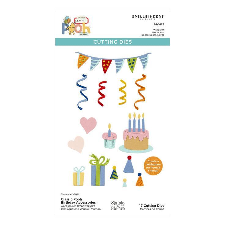 Spellbinders - Say Cheese Classic Pooh Birthday Collection - Dies - Classic Pooh Birthday Accessories-ScrapbookPal