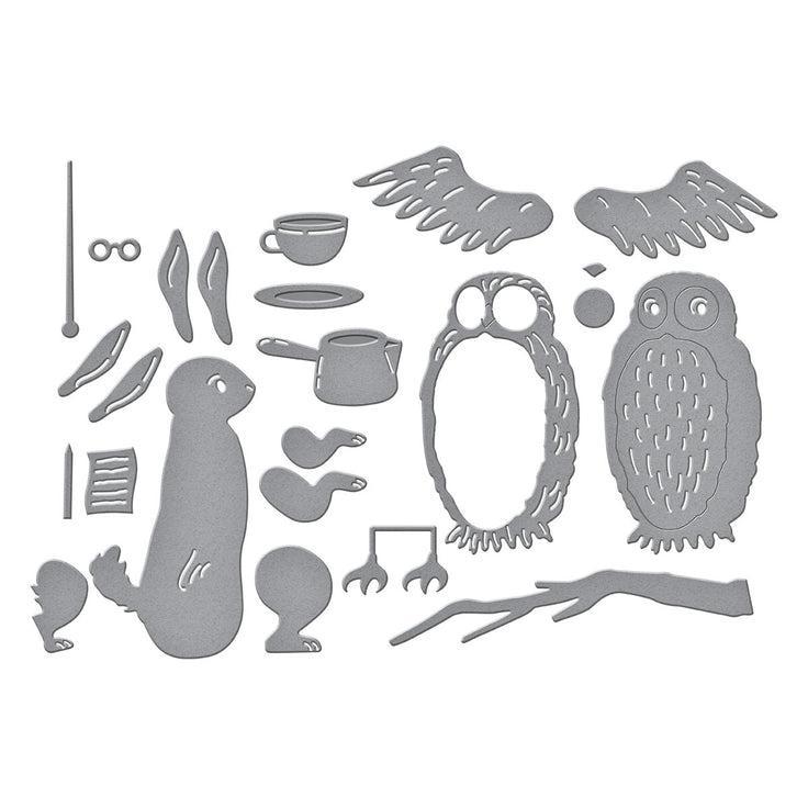 Spellbinders - Say Cheese Classic Pooh Birthday Collection - Dies - Rabbit &amp; Owl-ScrapbookPal