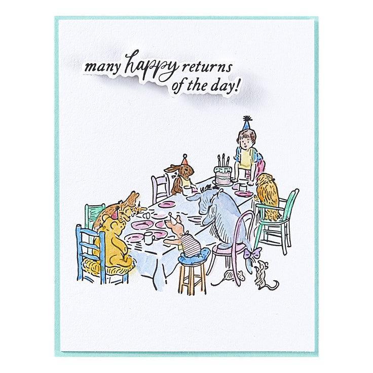 Spellbinders - Say Cheese Classic Pooh Birthday Collection - Press Plates & Dies - A Very Happy Birthday Sentiments-ScrapbookPal