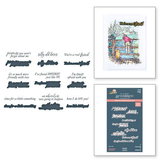 Spellbinders - Say Cheese Classic Pooh Collection - Press Plates & Dies - Silly Old Bear Sentiments-ScrapbookPal
