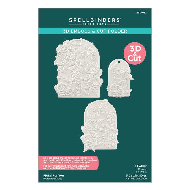 Spellbinders - Sealed 3D Botanicals Collection - 3D Embossing Folder &amp; Dies - Floral For You-ScrapbookPal