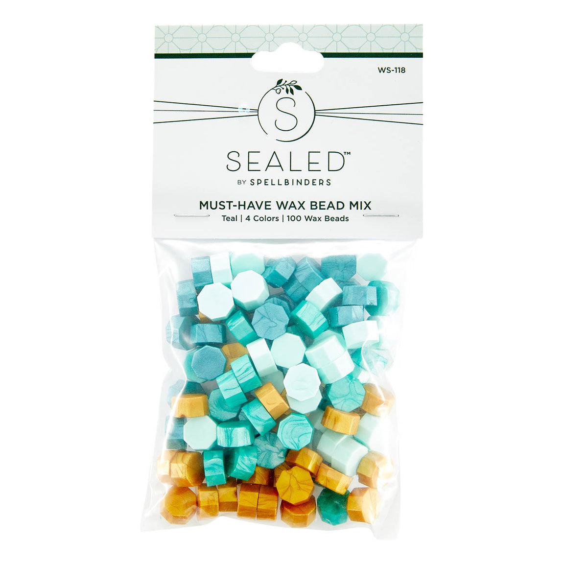 Spellbinders - Sealed by Spellbinders Collection - Must-Have Wax Bead Mix - Teal-ScrapbookPal