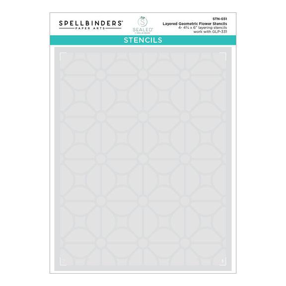 Spellbinders - Sealed by Spellbinders Collection - Stencils - Layered Geometric Flower-ScrapbookPal