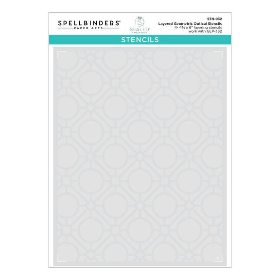 Spellbinders - Sealed by Spellbinders Collection - Stencils - Layered Geometric Optical