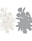 Spellbinders - Sealed for Summer Collection - Glimmer Hot Foil Plate & Die Set - Glimmer Bouquet