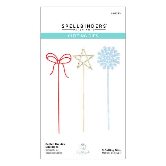 Spellbinders - Sealed for the Holidays Collection - Dies - Sealed Holiday Squiggles-ScrapbookPal