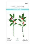 Spellbinders - Sealed for the Holidays Collection - Dies - Sealed Holly Sprigs-ScrapbookPal