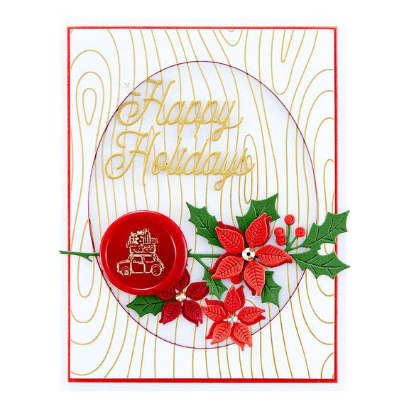 Spellbinders - Sealed for the Holidays Collection - Glimmer Hot Foil Plate - Woodgrain Background-ScrapbookPal