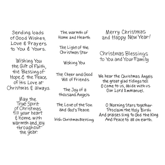 Spellbinders - Season of Wonder Collection - Clear Stamps - Christmas Blessings Sentiments-ScrapbookPal