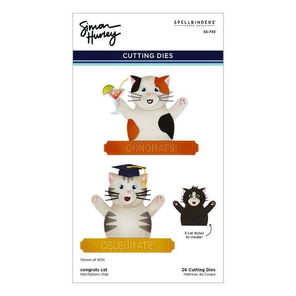 Spellbinders - Sending Hugs Collection - Dies - Congrats Cat-ScrapbookPal