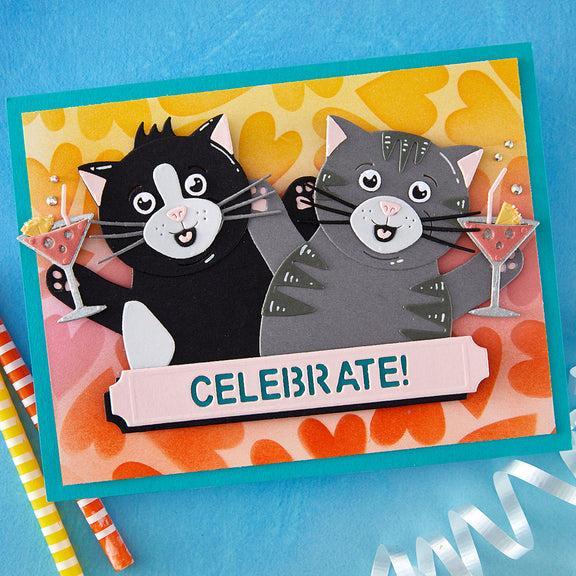 Spellbinders - Sending Hugs Collection - Dies - Congrats Cat-ScrapbookPal