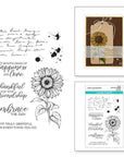 Spellbinders - Serenade of Autumn Collection - Clear Stamps - Sunflower Greetings-ScrapbookPal