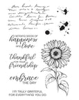 Spellbinders - Serenade of Autumn Collection - Clear Stamps - Sunflower Greetings-ScrapbookPal