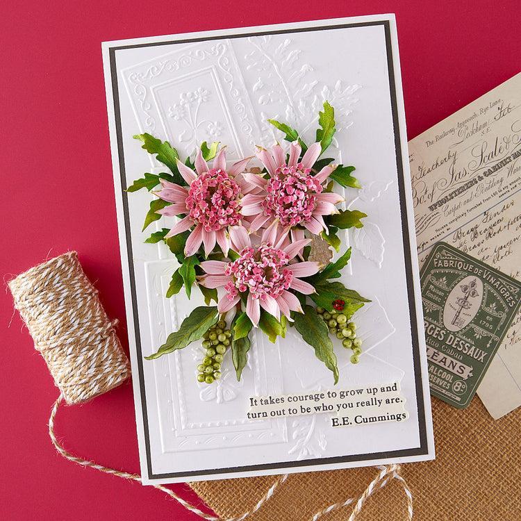 Spellbinders - Serenity Garden Collection - 3D Embossing Folder - Ode to a Poet-ScrapbookPal