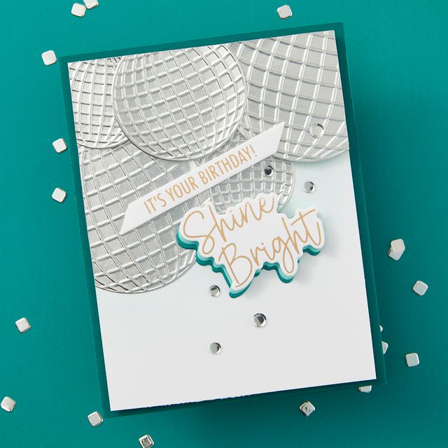 Spellbinders - Shine Bright Collection - Press Plates &amp; Dies - Sparkle On Sentiments-ScrapbookPal