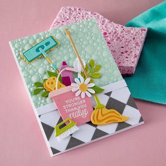 Spellbinders - Shiny New Day Collection - Clear Stamps - Shiny New Day Sentiments-ScrapbookPal