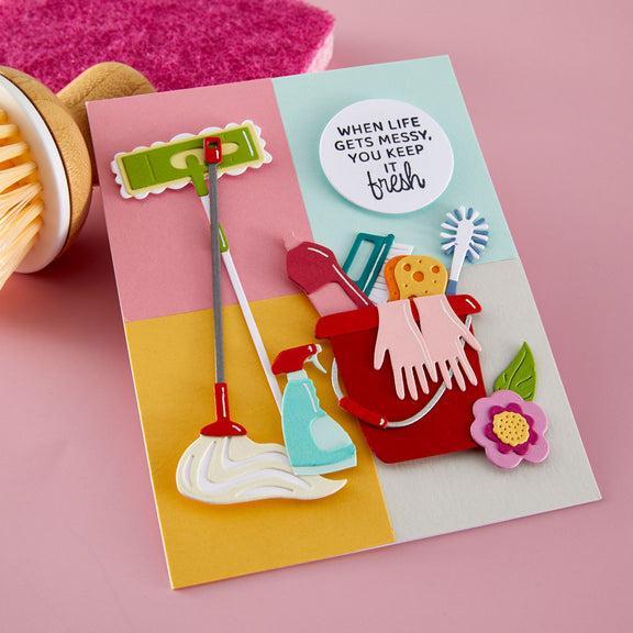 Spellbinders - Shiny New Day Collection - Clear Stamps - Shiny New Day Sentiments-ScrapbookPal