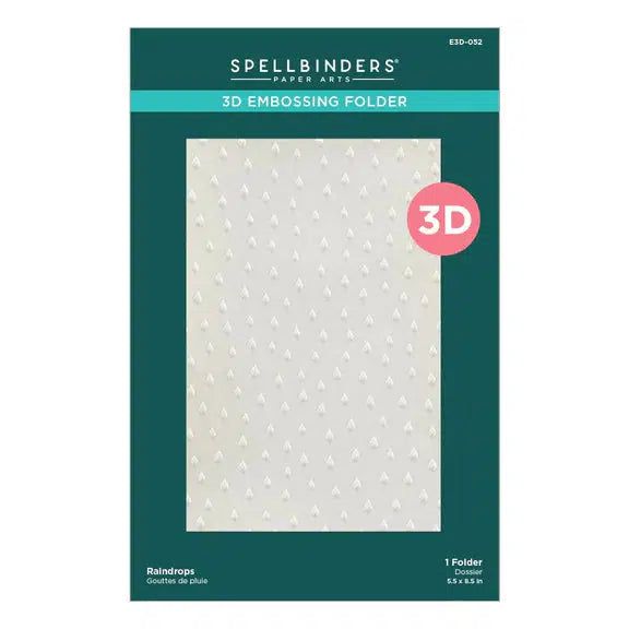 Spellbinders - Showered with Love Collection - 3D Embossing Folder - Raindrops-ScrapbookPal