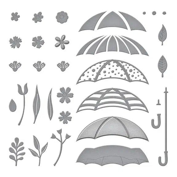 Spellbinders - Showered with Love Collection - Dies - Umbrella Bloom-ScrapbookPal