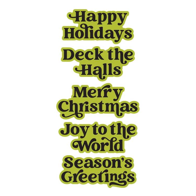 Spellbinders - Simon's Sentiments Collection - Letterpress + Foil Plate &amp; Dies - Joyful Christmas Sentiments-ScrapbookPal