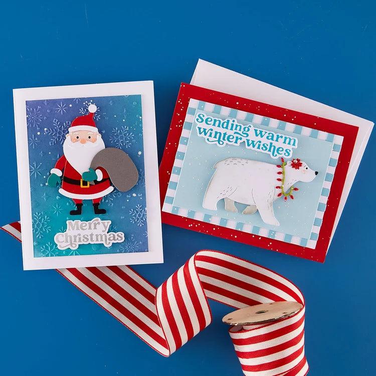 Spellbinders - Simon's Sentiments Collection - Letterpress + Foil Plate &amp; Dies - Wonderful Winter Sentiments-ScrapbookPal