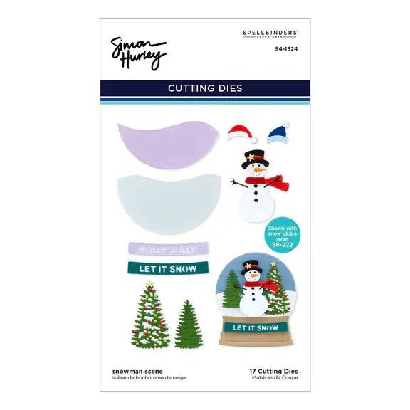 Spellbinders - Simon&#39;s Snow Globes Collection - Dies - Snowman Scene-ScrapbookPal