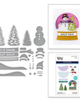 Spellbinders - Simon's Snow Globes Collection - Dies - Snowman Scene-ScrapbookPal