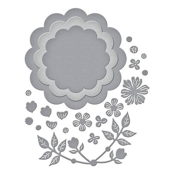 Spellbinders - Simple Vintage Flower Shoppe Collection - Dies - Scallop Journal Cards-ScrapbookPal