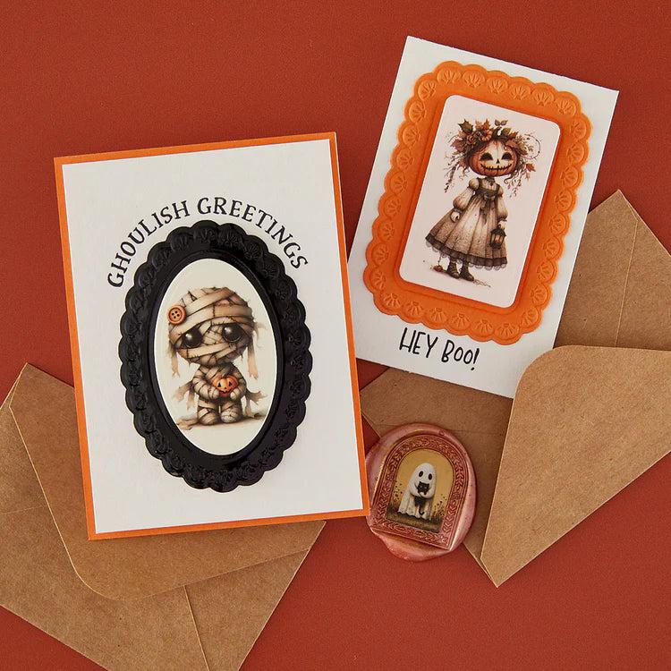 Spellbinders - Simply Halloween Collection - 3D Emboss &amp; Cut Folder - Scalloped Frames-ScrapbookPal