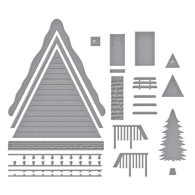 Spellbinders - Ski-son's Greetings Collection - Dies - Ski Lodge-ScrapbookPal