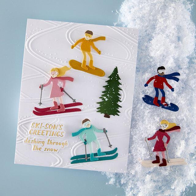 Spellbinders - Ski-son's Greetings Collection - Press Plate & Dies - Ski-son's Greetings Sentiments-ScrapbookPal
