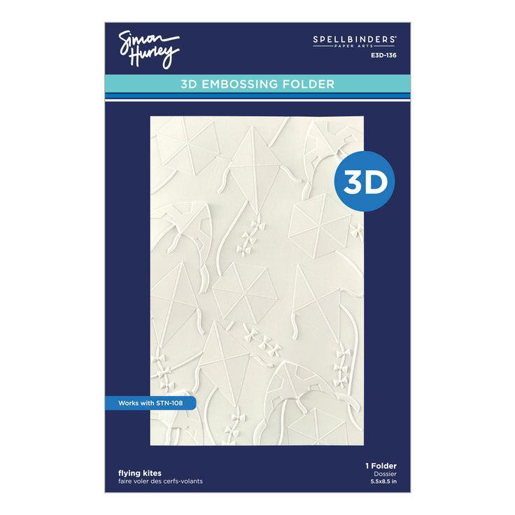 Spellbinders - Sky&#39;s the Limit Collection - 3D Embossing Folder - Flying Kites-ScrapbookPal
