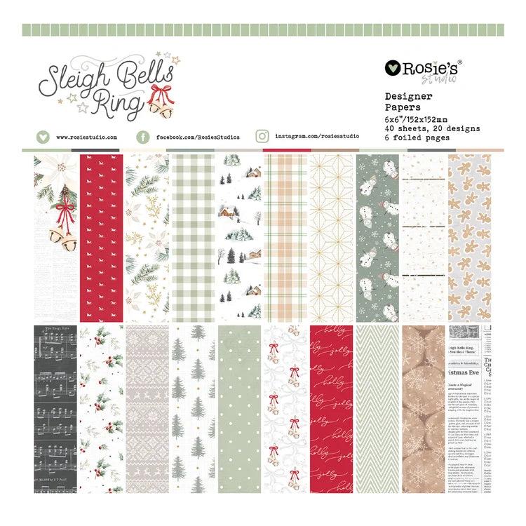 Spellbinders - Sleigh Bells Ring Collection - Paper Pack - 6 x 6"-ScrapbookPal