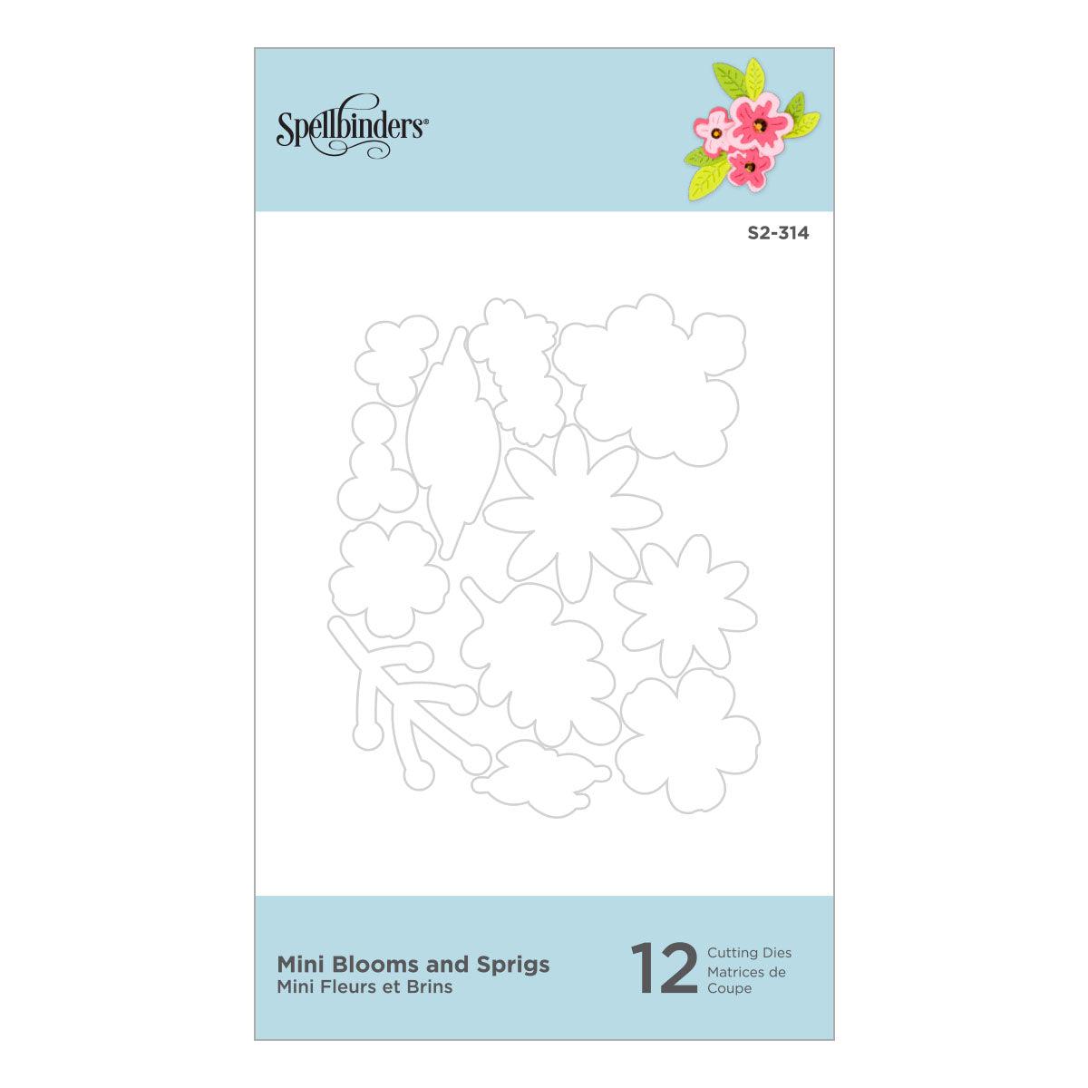 Spellbinders - Slimline Collection - Dies - Mini Blooms and Sprigs-ScrapbookPal