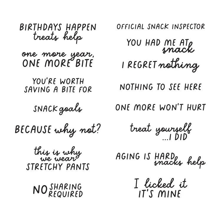 Spellbinders - Snack Goals Collection - Clear Stamps - Snack Goals-ScrapbookPal