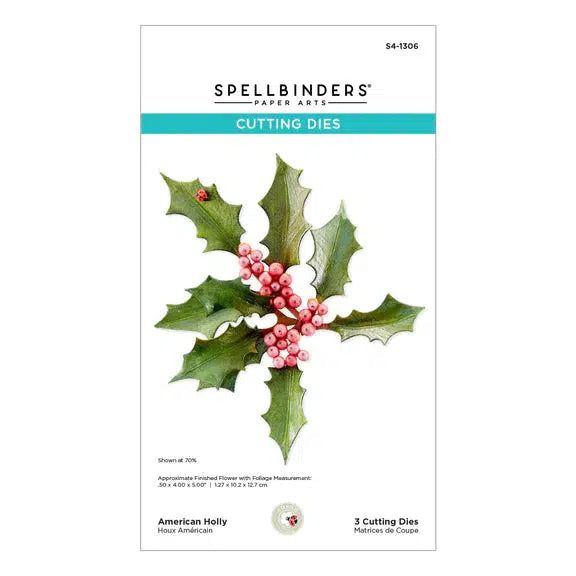 Spellbinders - Snow Garden Collection - Dies - American Holly-ScrapbookPal