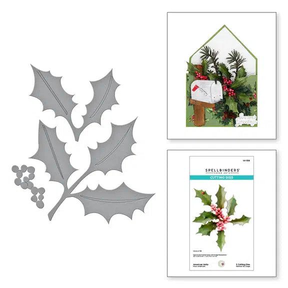 Spellbinders - Snow Garden Collection - Dies - American Holly-ScrapbookPal