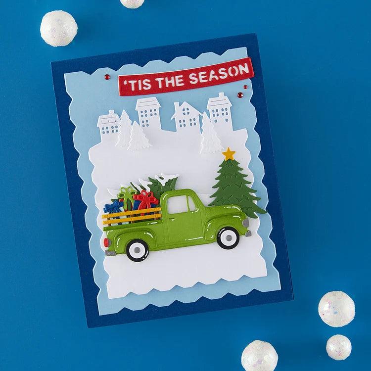 Spellbinders - Snow Globe Scenes Collection - Dies - Ripple Rectangle Frames-ScrapbookPal