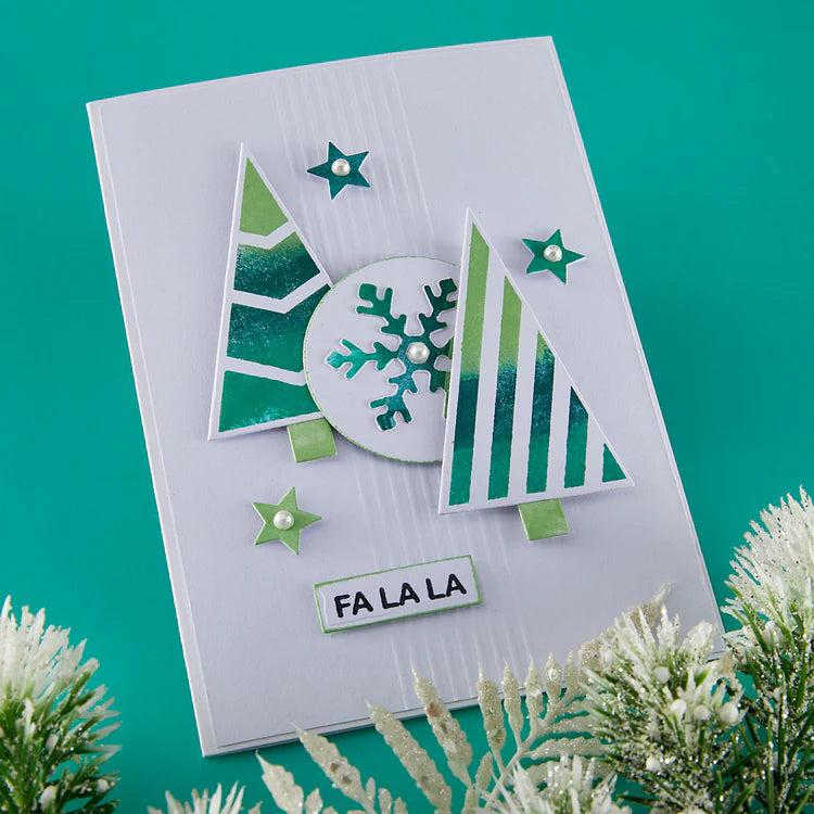 Spellbinders - Snowflake Kisses Collection - Clear Stamps & Dies - Infinity Trees-ScrapbookPal