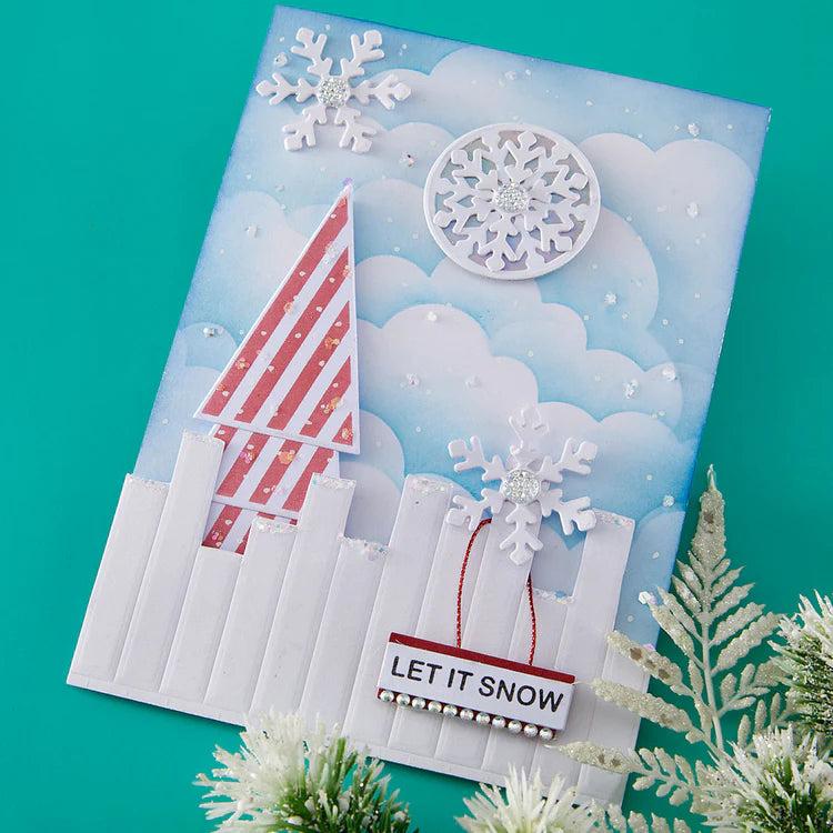 Spellbinders - Snowflake Kisses Collection - Clear Stamps & Dies - Infinity Trees-ScrapbookPal