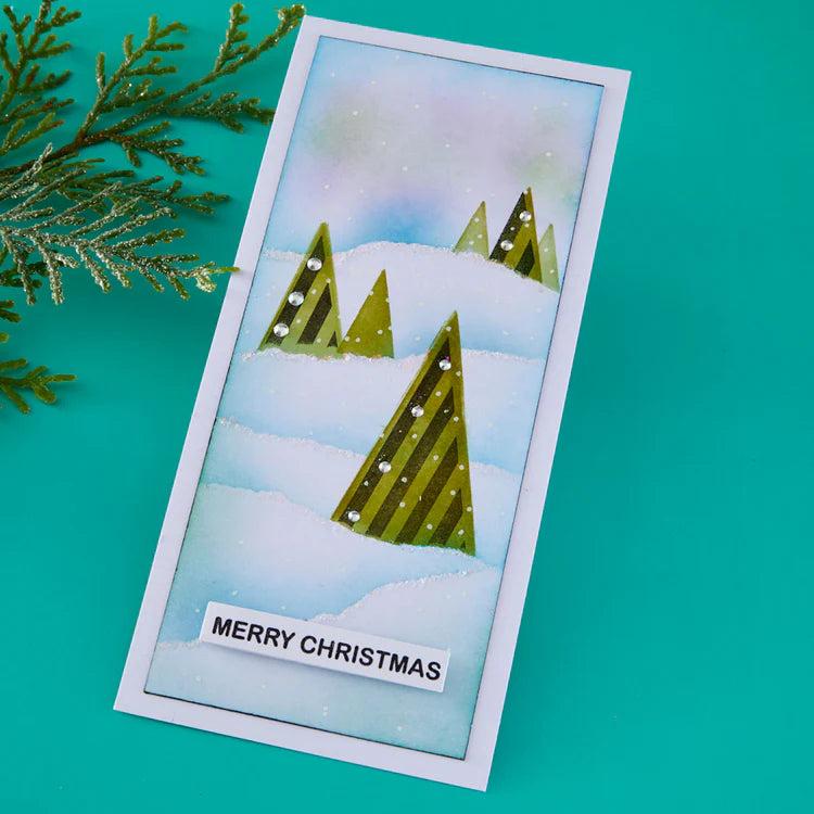 Spellbinders - Snowflake Kisses Collection - Clear Stamps & Dies - Infinity Trees-ScrapbookPal