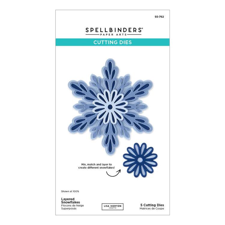 Spellbinders - Snowflake Kisses Collection - Dies - Layered Snowflakes-ScrapbookPal