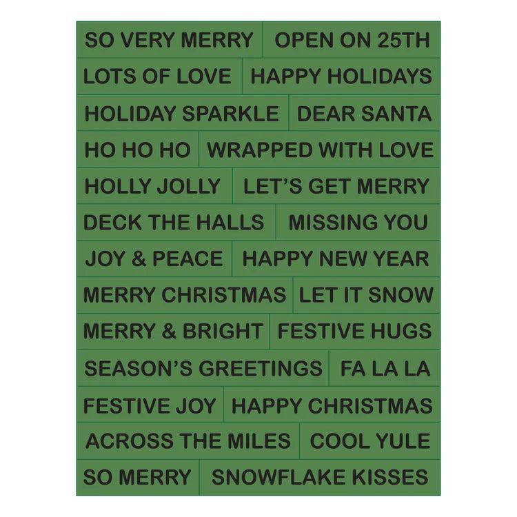 Spellbinders - Snowflake Kisses Collection - Letterpress + Foil Plate &amp; Cut - Snowflake Kisses Sentiments-ScrapbookPal