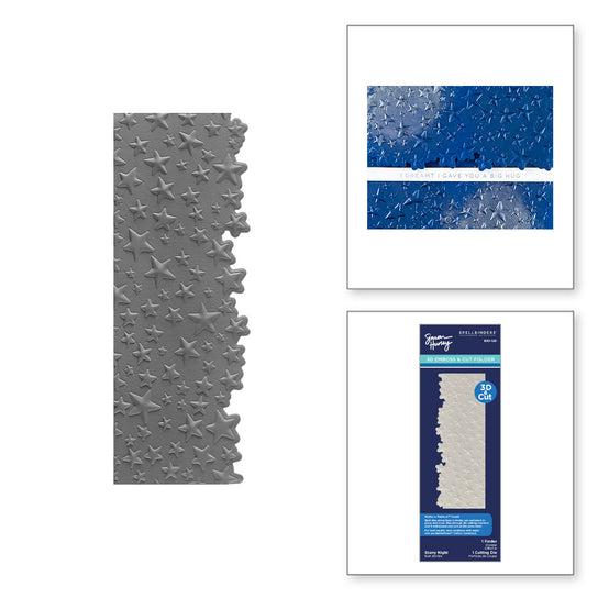 Spellbinders - Space Adventure Collection - 3D Emboss &amp; Cut Folder - Starry Night-ScrapbookPal