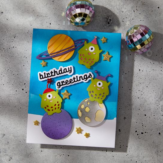 Spellbinders - Space Adventure Collection - Dies - Space Greetings-ScrapbookPal