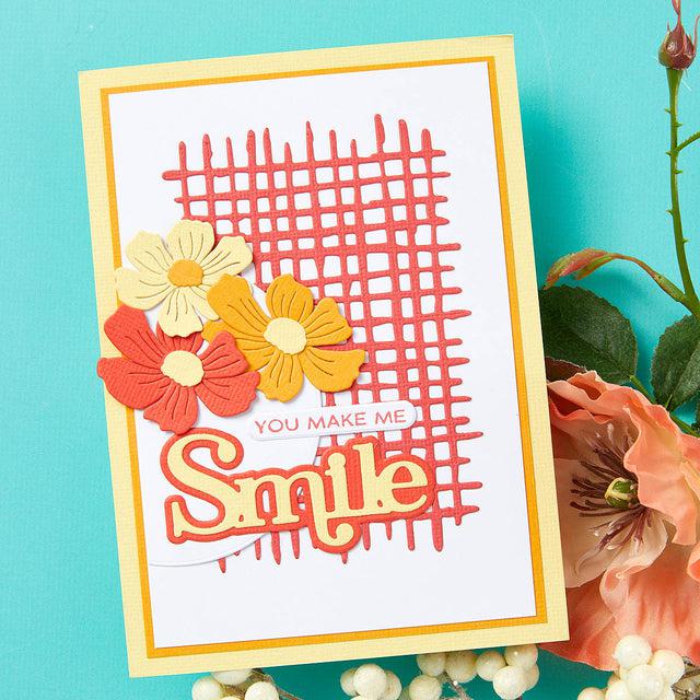 Spellbinders - Spotlight Frames and Florals Collection - Dies - Woven Lattice Texture-ScrapbookPal