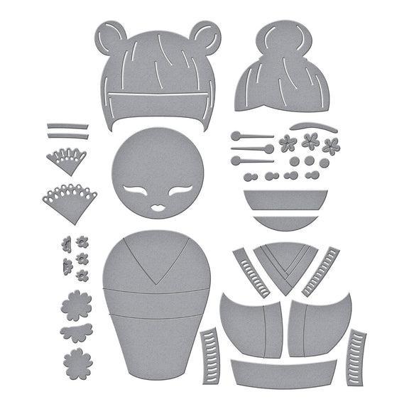 Spellbinders - Spring in Kyoto Collection - Dies - Kokeshi Dolls-ScrapbookPal