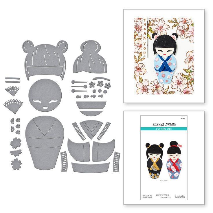Spellbinders - Spring in Kyoto Collection - Dies - Kokeshi Dolls-ScrapbookPal
