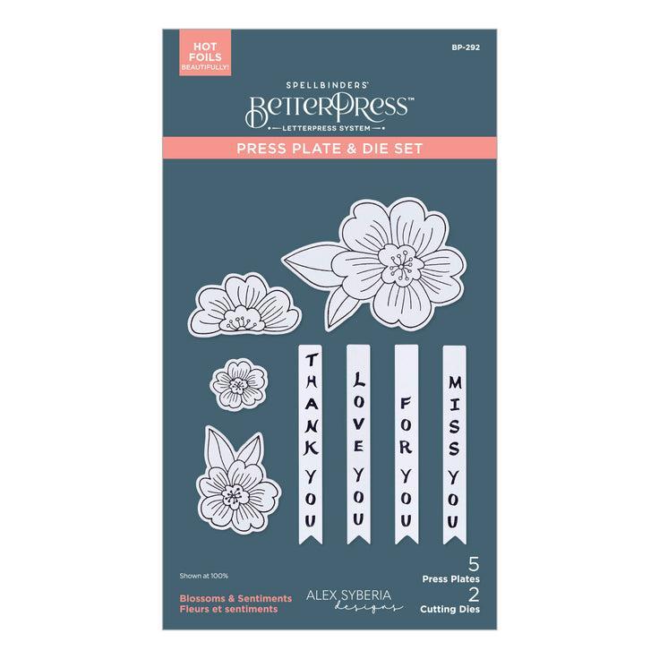 Spellbinders - Spring in Kyoto Collection - Press Plates & Dies - Blossoms & Sentiments-ScrapbookPal