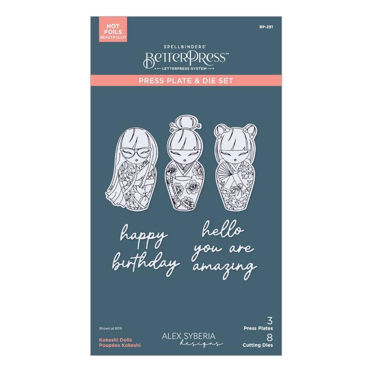 Spellbinders - Spring in Kyoto Collection - Press Plates & Dies - Kokeshi Dolls-ScrapbookPal